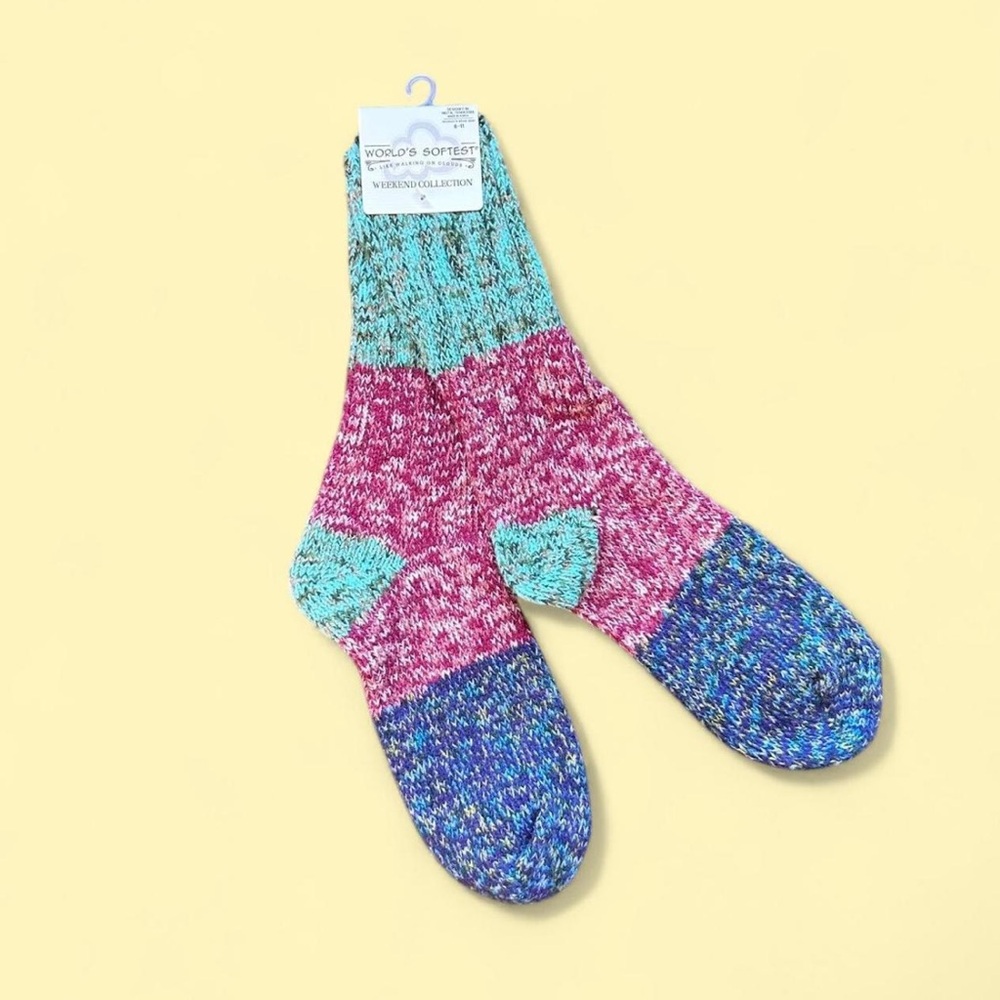World’s Softest Socks multi-coloured knit crew socks